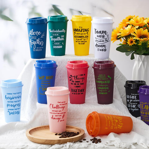Tazas FillTouch para oficina con colores vibrantes, ideales como regalo para el equipo.