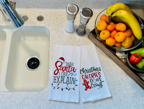 FillURbasket: toallas de diseño verde y rojo para decorar la cocina en Navidad