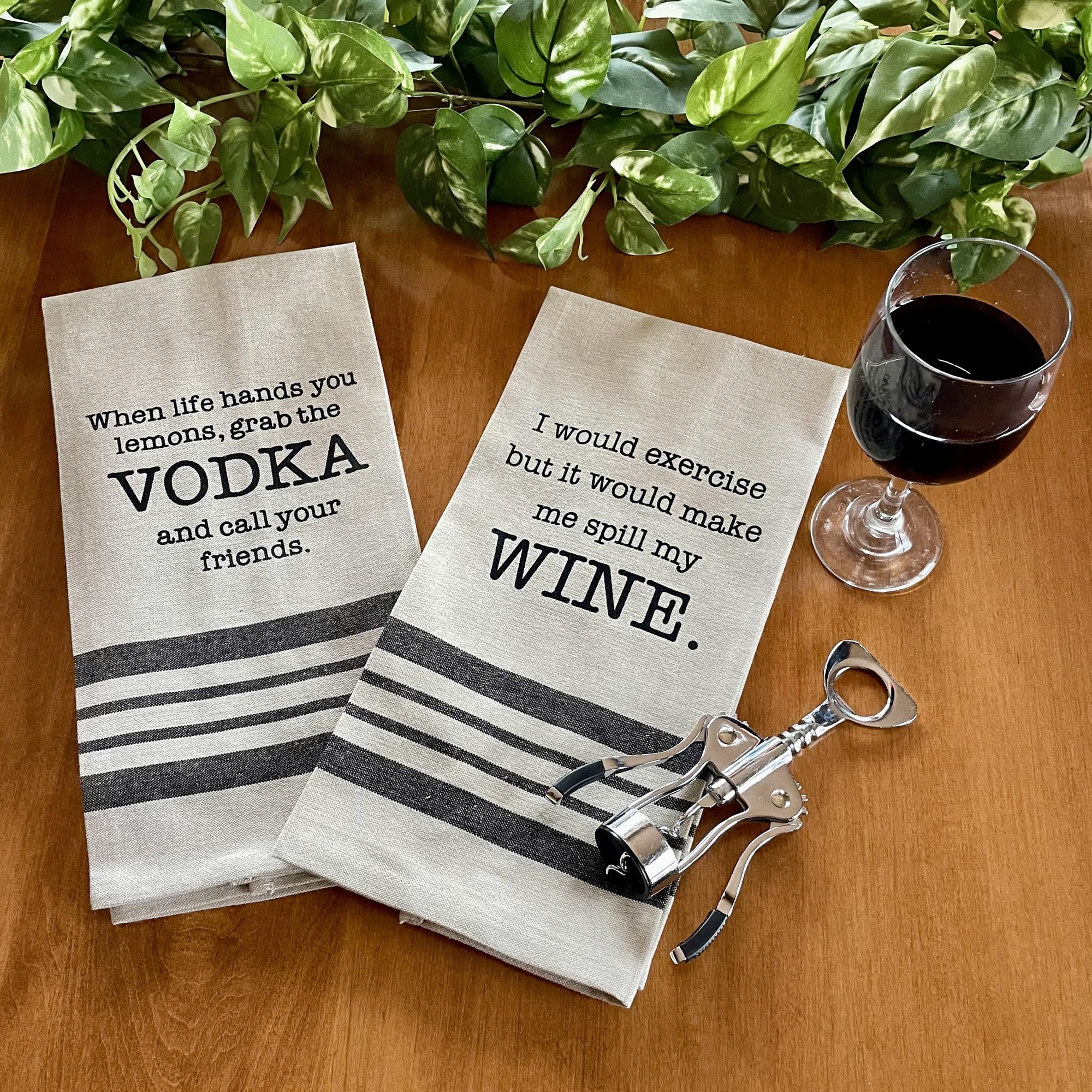 fillURbasket: toallas de cocina con frases para reuniones entre amigos