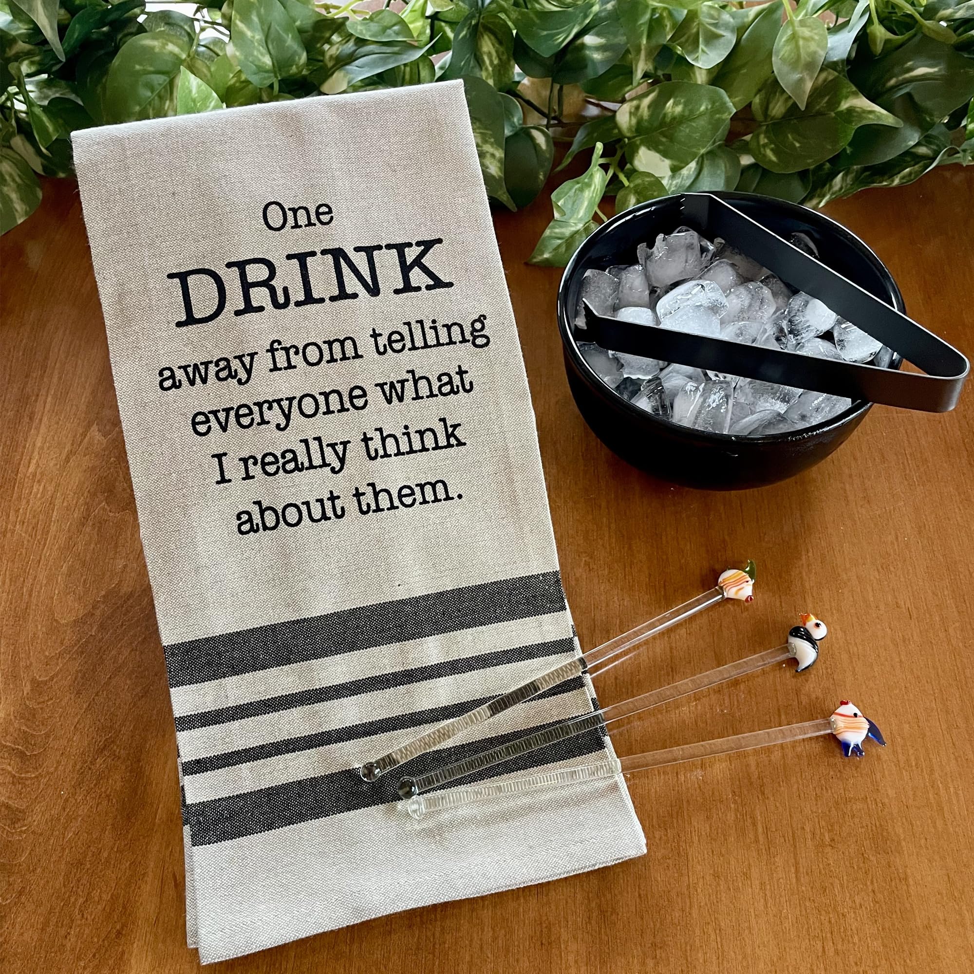fillURbasket: toallas de cocina con frases divertidas de bebidas para bares caseros