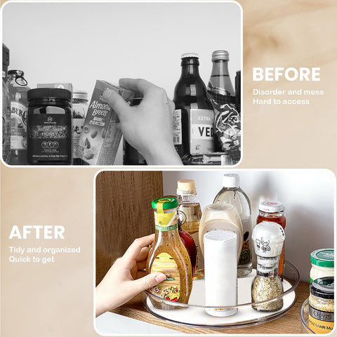 FILTA organizador giratorio para baño, botellas y cosméticos al alcance.