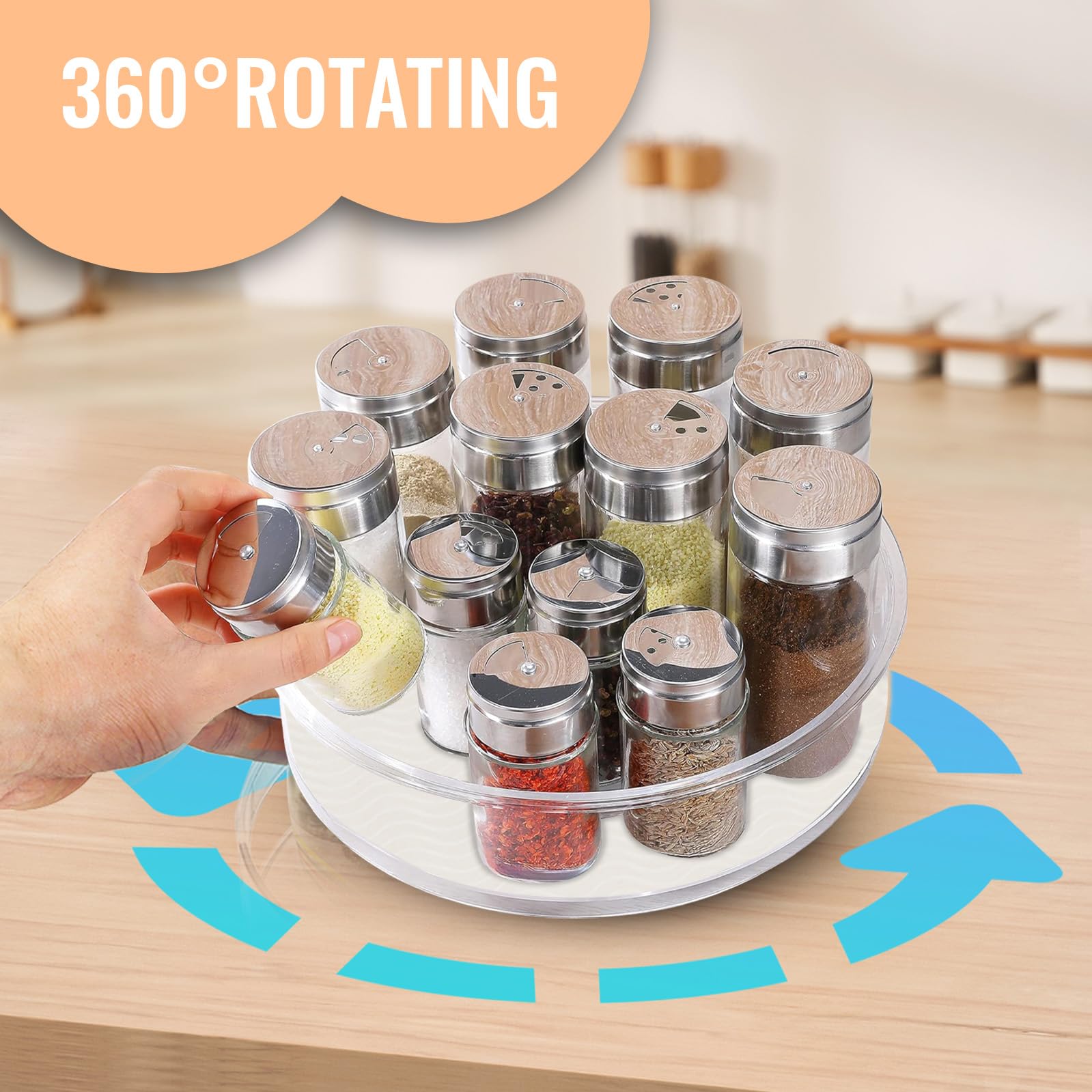 FILTA organizador giratorio para tocador, maquillaje al frente.