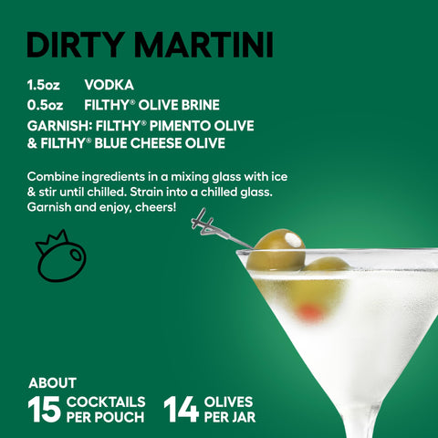 Filthy Martini Kit: frascos reutilizables que mantienen la frescura entre usos.