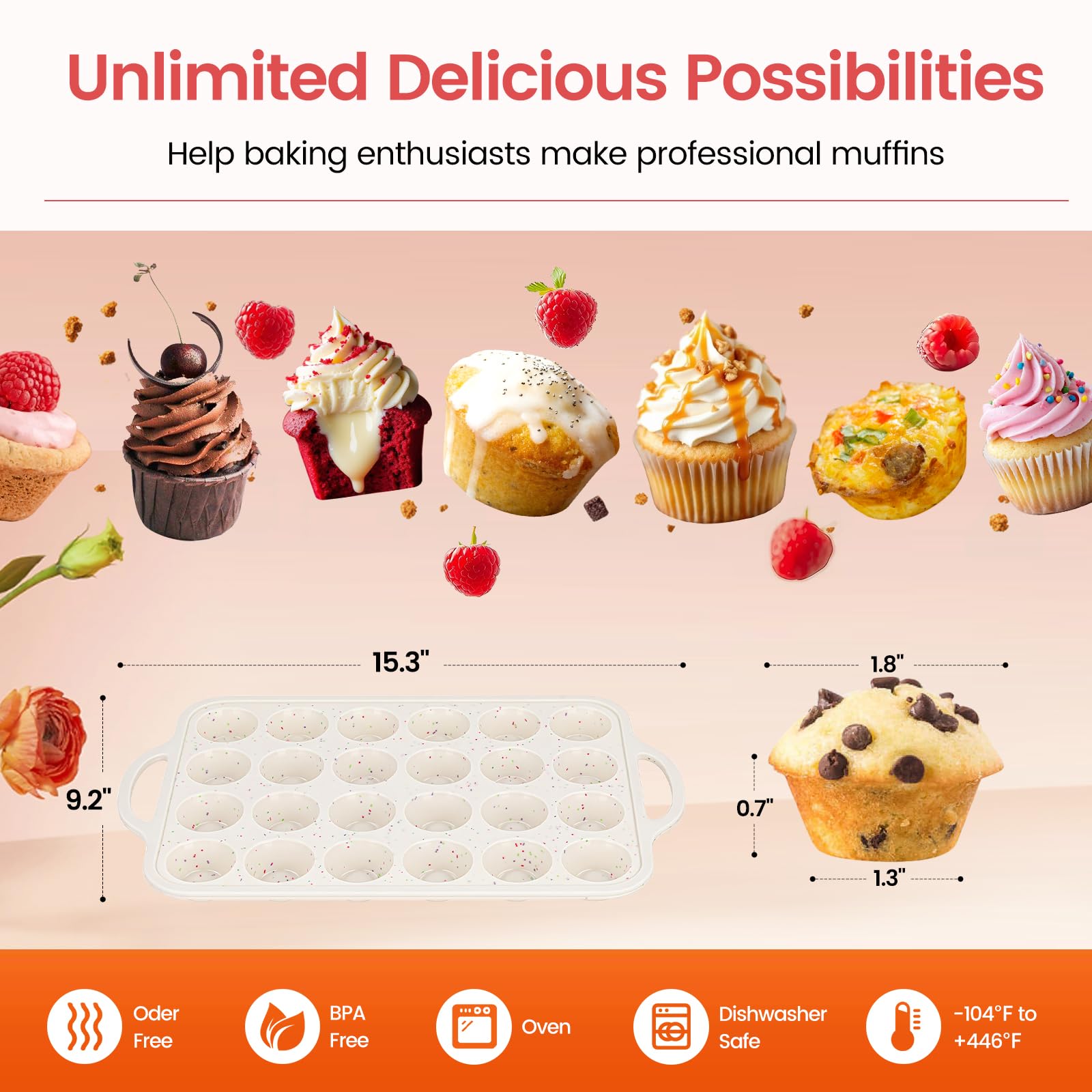 Fimary molde silicona resistente soporta hasta 450 °F (232 °C) para horneados.