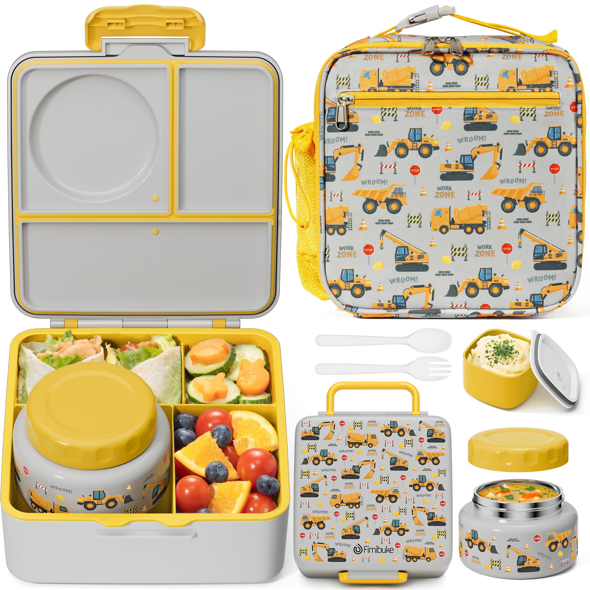 Fimibuke Bento para niños, capacidad 60oz, ideal para almuerzos escolares.