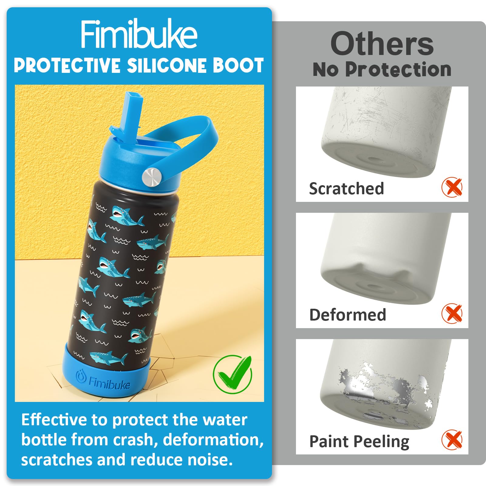 Acero inoxidable 18/8 de Fimibuke, seguro y libre de BPA para uso diario.