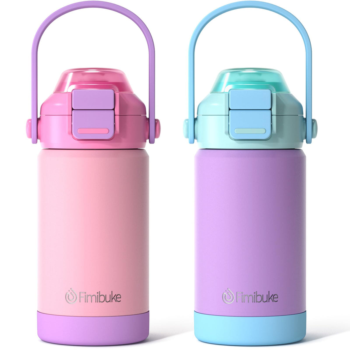 Fimibuke botella infantil 14 oz con tapa 2 en 1 y pajita para aula.