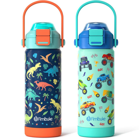 Fimibuke botella para niños con tapa push facilita beber de forma independiente