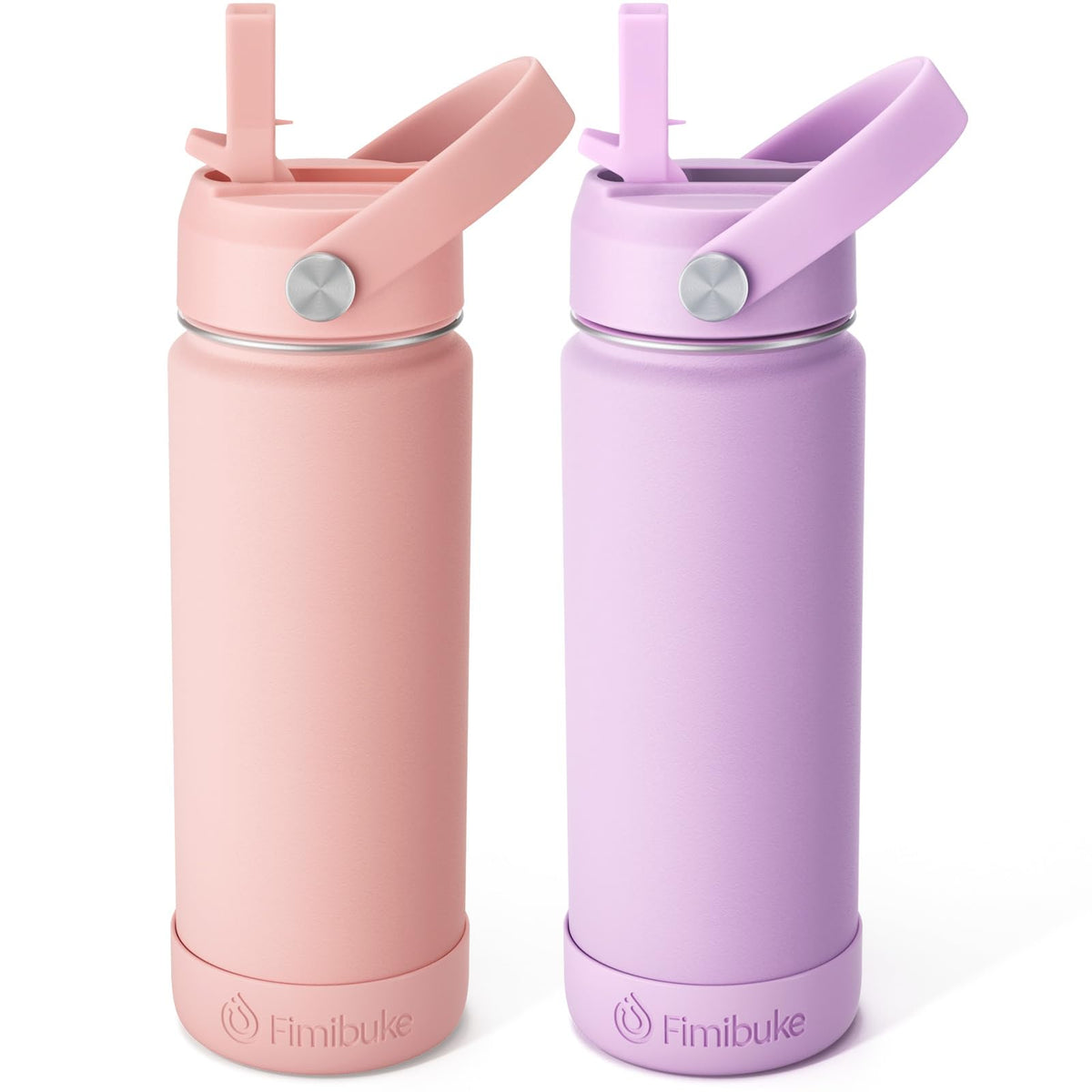 Botella Fimibuke para niños con tapa con pajilla, ideal para la escuela