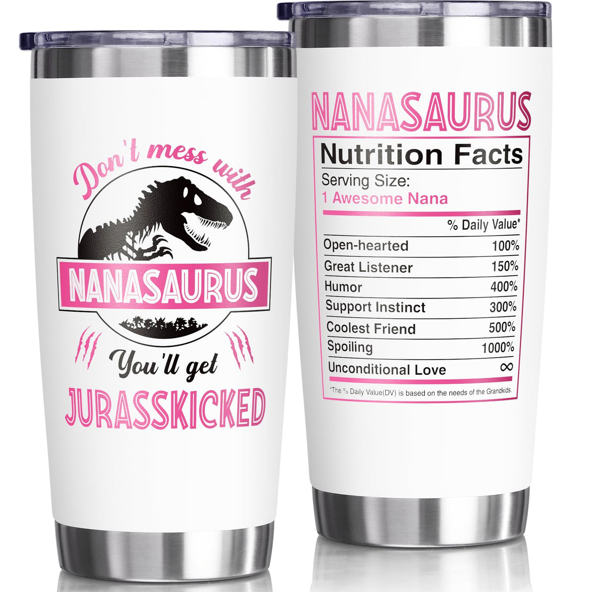 Fimibuke Nana Tumbler Regalo 20oz, ideal para mantener bebidas frías o calientes durante el día.