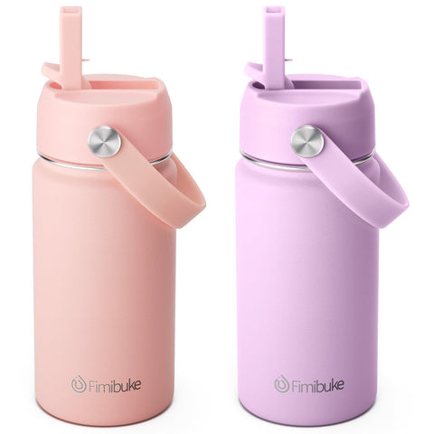 Fimibuke pack de dos botellas infantiles en milky pastel, perfecto para hidratar en casa y escuela.