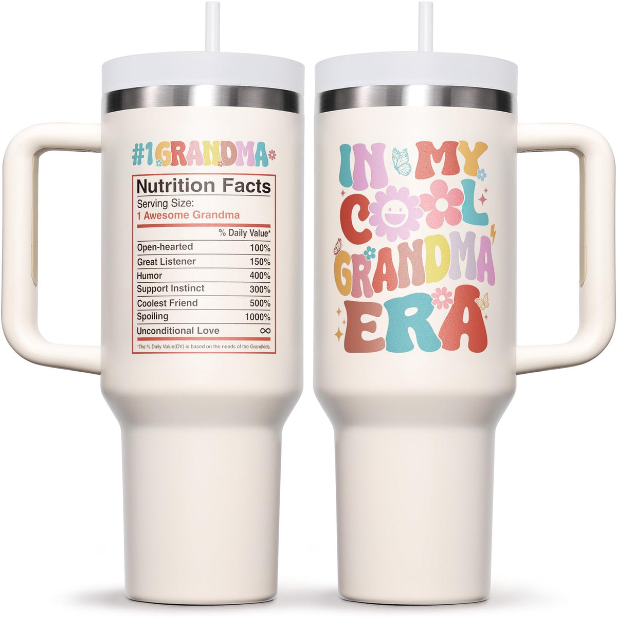 Fimibuke vaso térmico 40oz con mango, ideal para llevar bebidas frías o calientes.