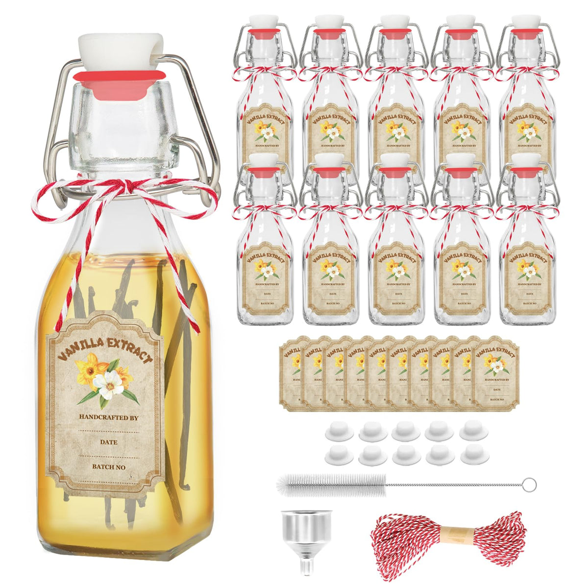 Botellas Fimyyao con tapa swing para extractos de vainilla, capacidad 4 onzas.