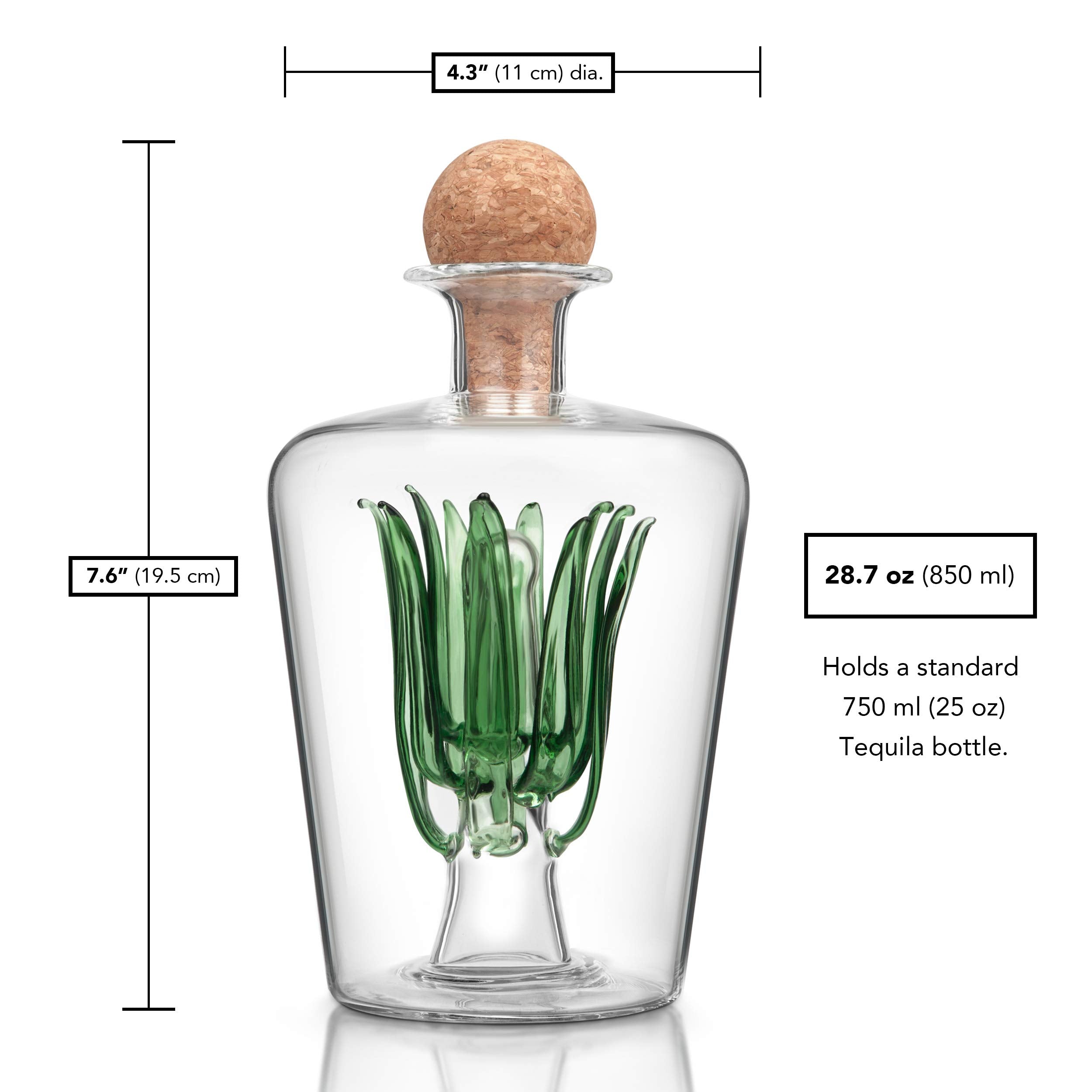 Final Touch Agave Tequila Decantador diseno-inspirado-en-agave, guiño artesanal a la planta.