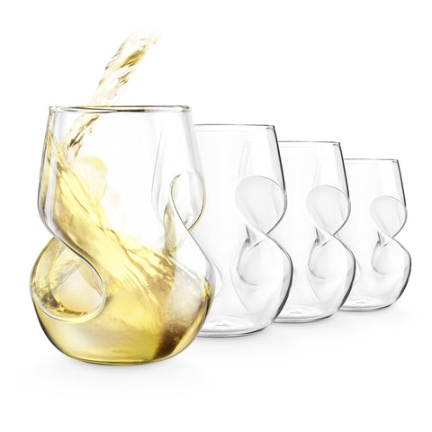 Final Touch Conundrum copa de vino blanco sin tallo con ergonomía para sostener cómodamente