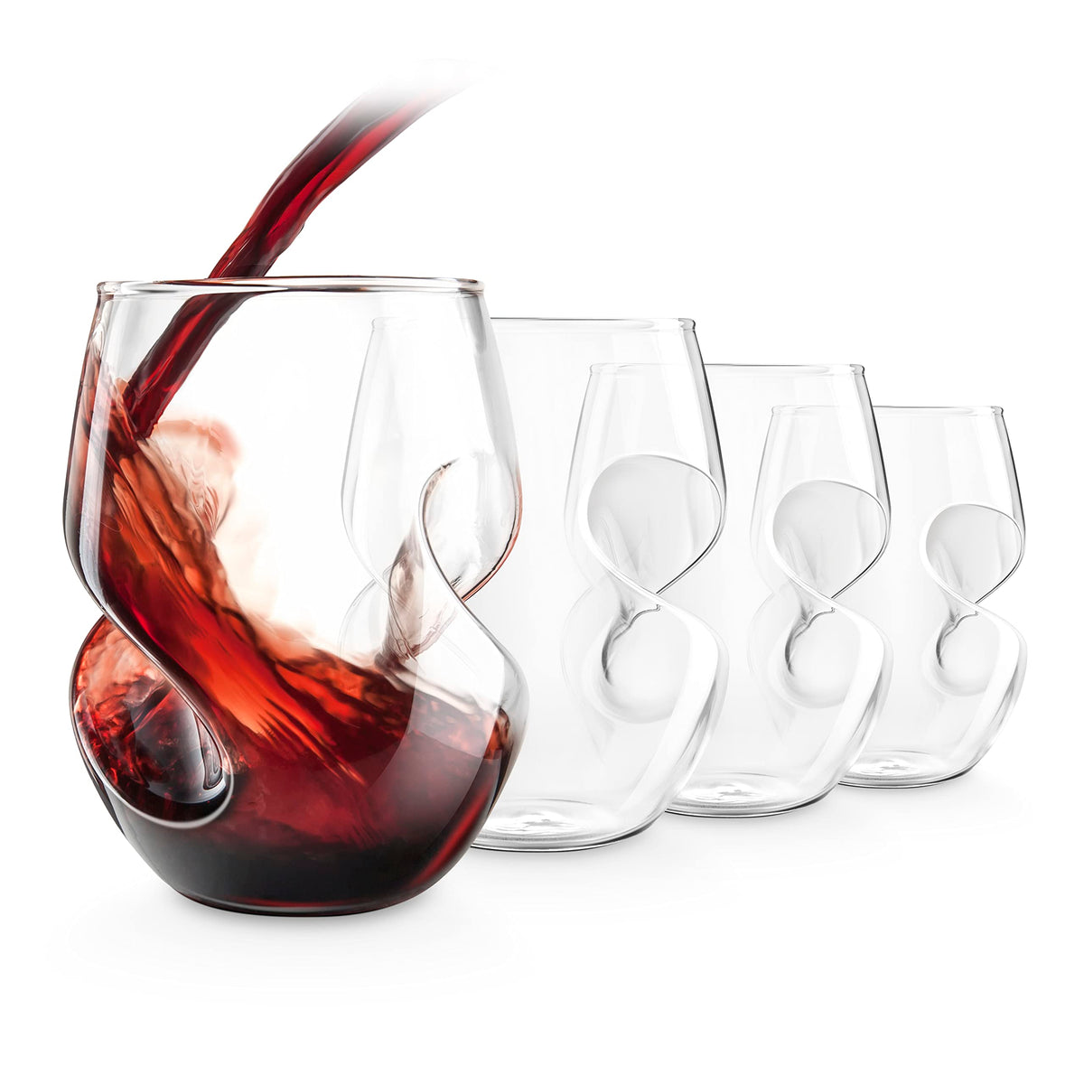 Final Touch Conundrum copas vino tinto sin tallo, ideales para degustaciones con estilo.
