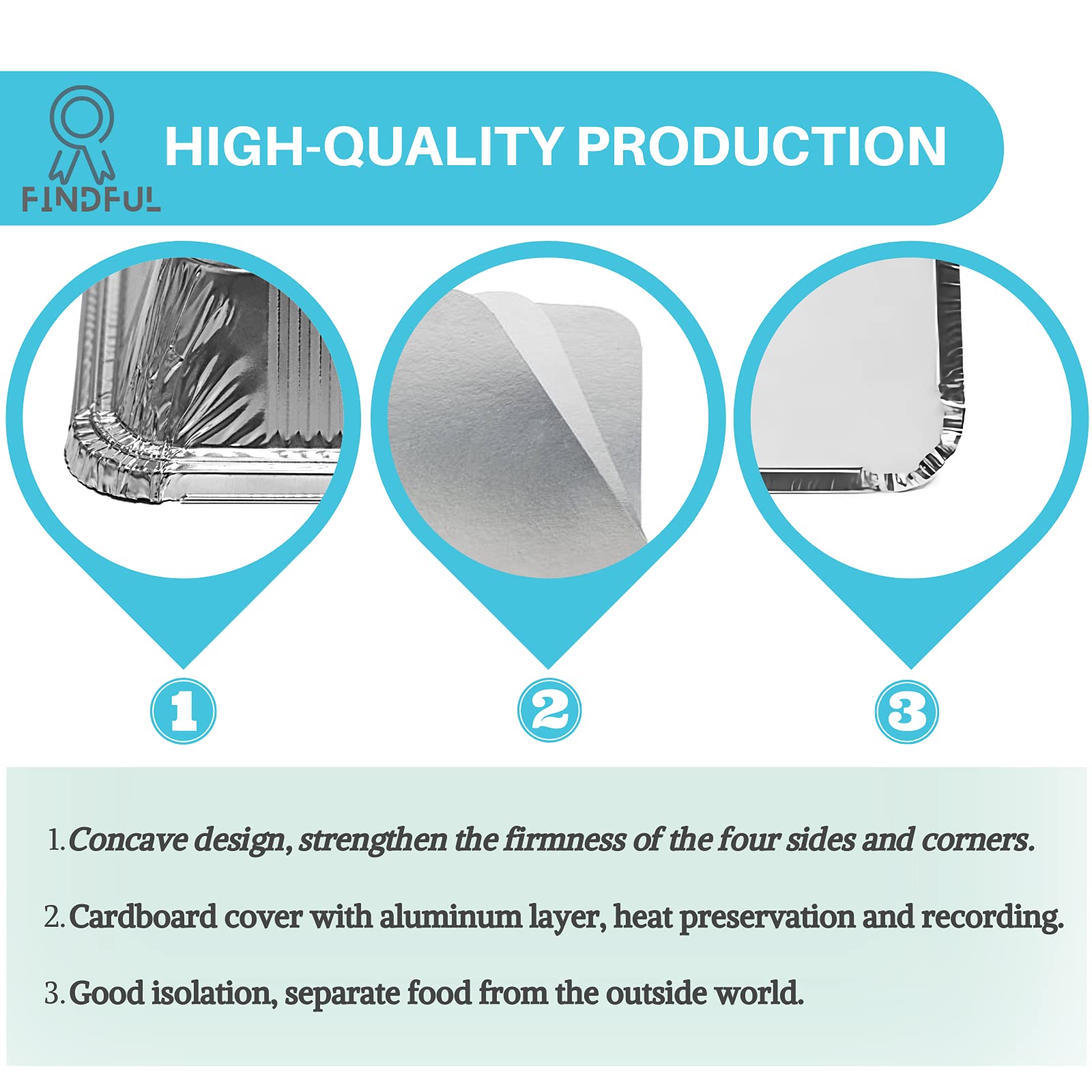 Findful bandejas de aluminio aptas para refrigerador conservan la frescura de las porciones.