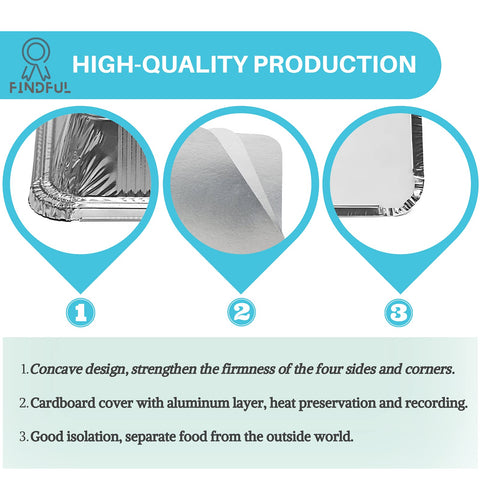 Findful bandejas de aluminio aptas para refrigerador conservan la frescura de las porciones.