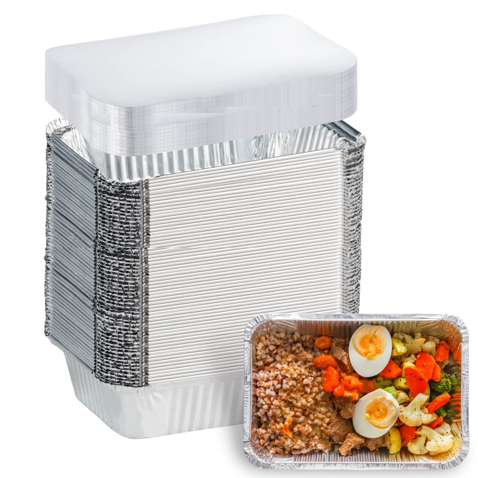 Findful bandejas de aluminio desechables con tapas para cocinar y servir sin lavar.