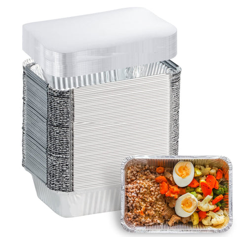 Findful bandejas de aluminio desechables con tapas para cocinar y servir sin lavar.