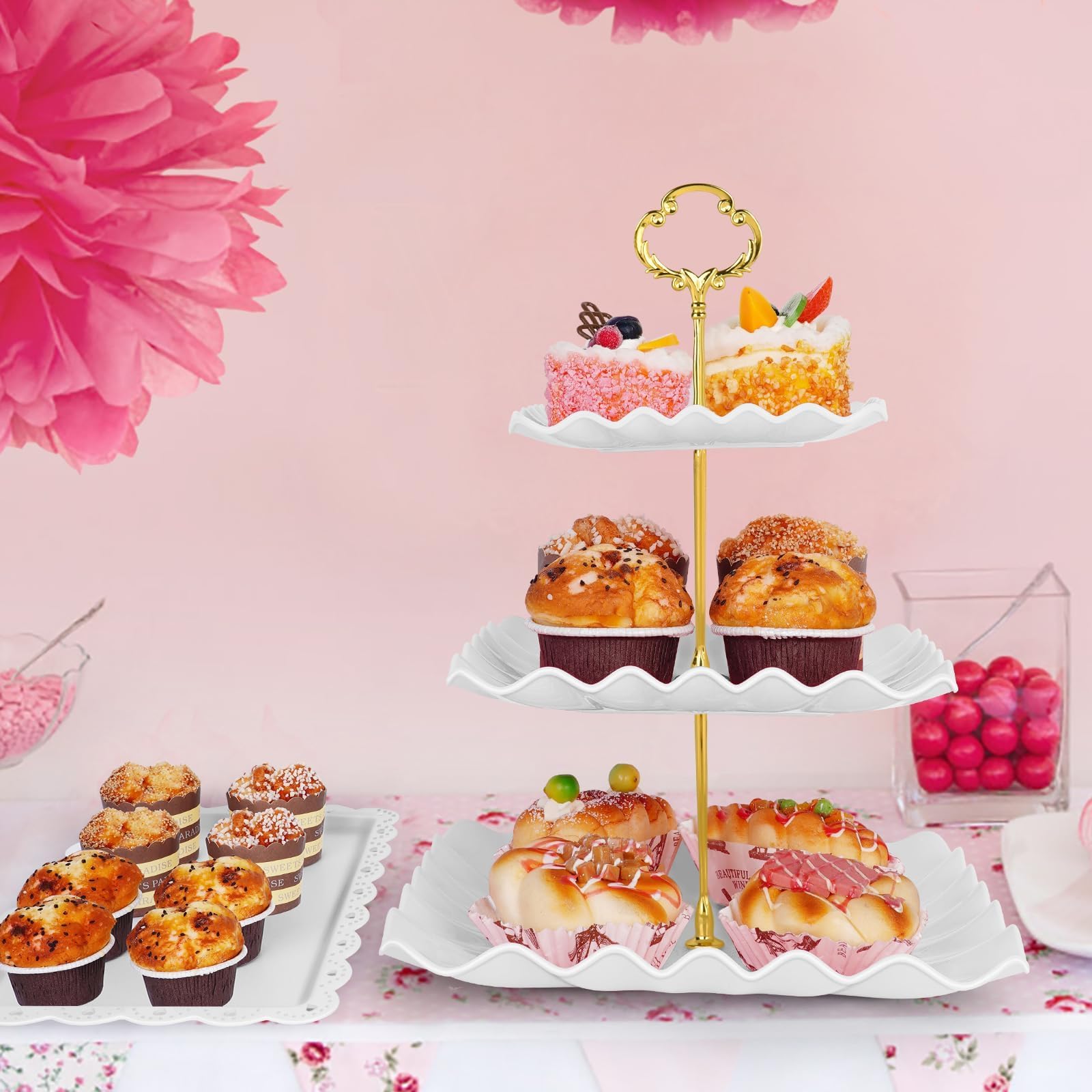 Findful estantería para postres elegante y estable realza la mesa.