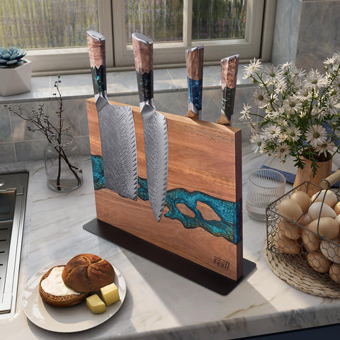 FINDKING acabado elegante en cocina contemporánea con madera y resina.