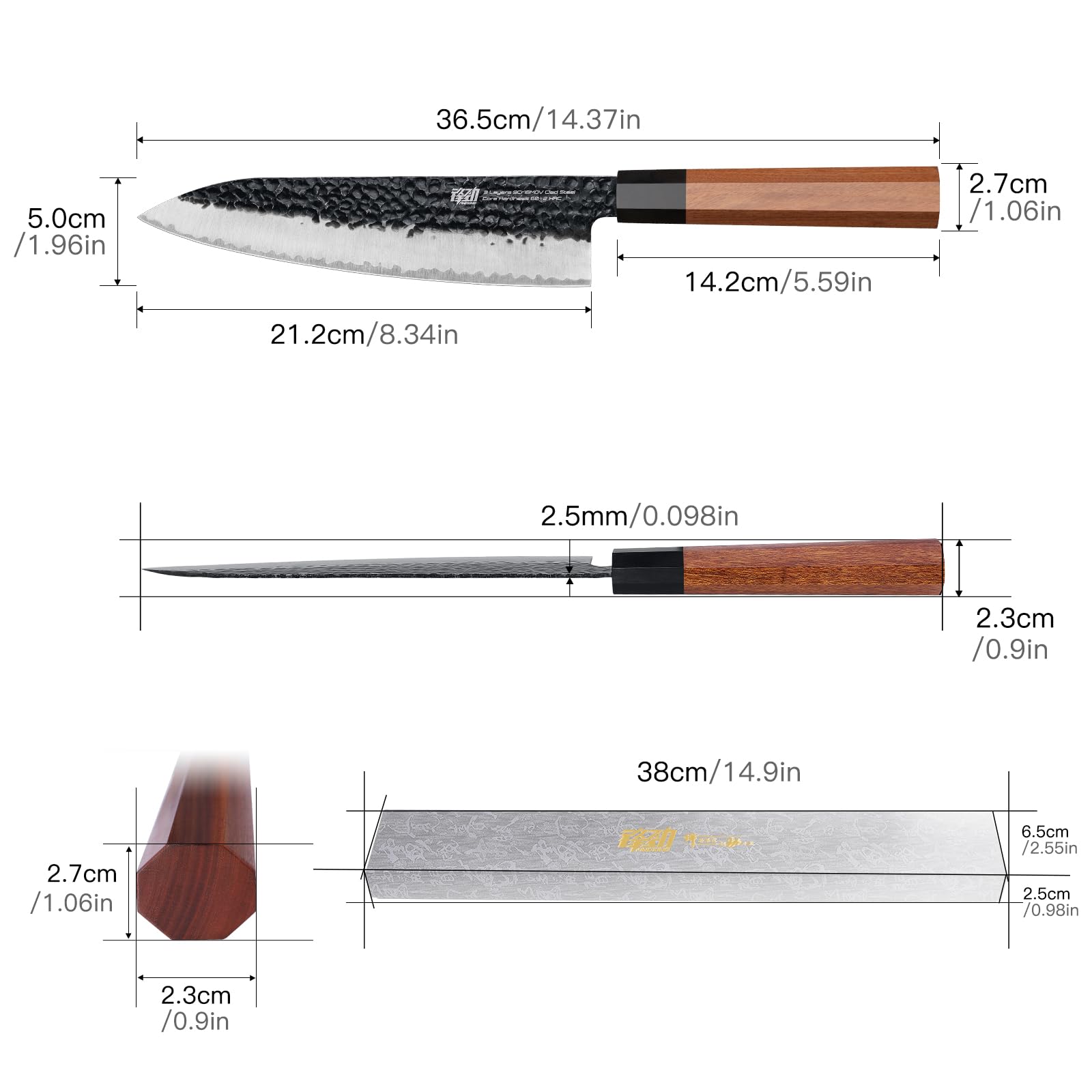 Cuchillo ideal para verduras y frutas con deslizamiento suave.