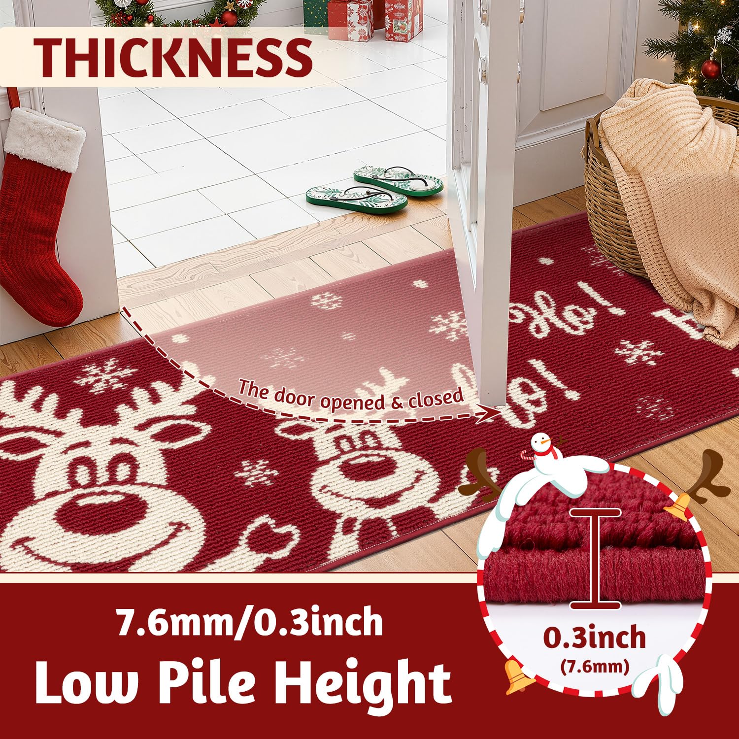Tapetes Findosom Navidad antideslizantes de goma, seguridad en suelos de cocina.