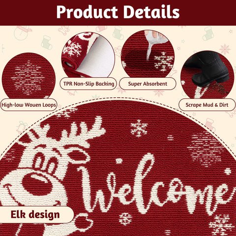 Tapetes Findosom Navidad textura suave, cómodo al pisar durante la cocción.