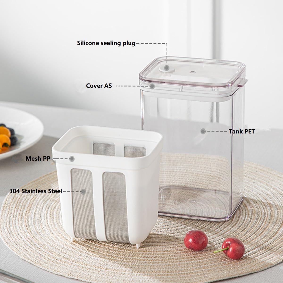 FindXeink capacidad grande de 1100 ml para yogur