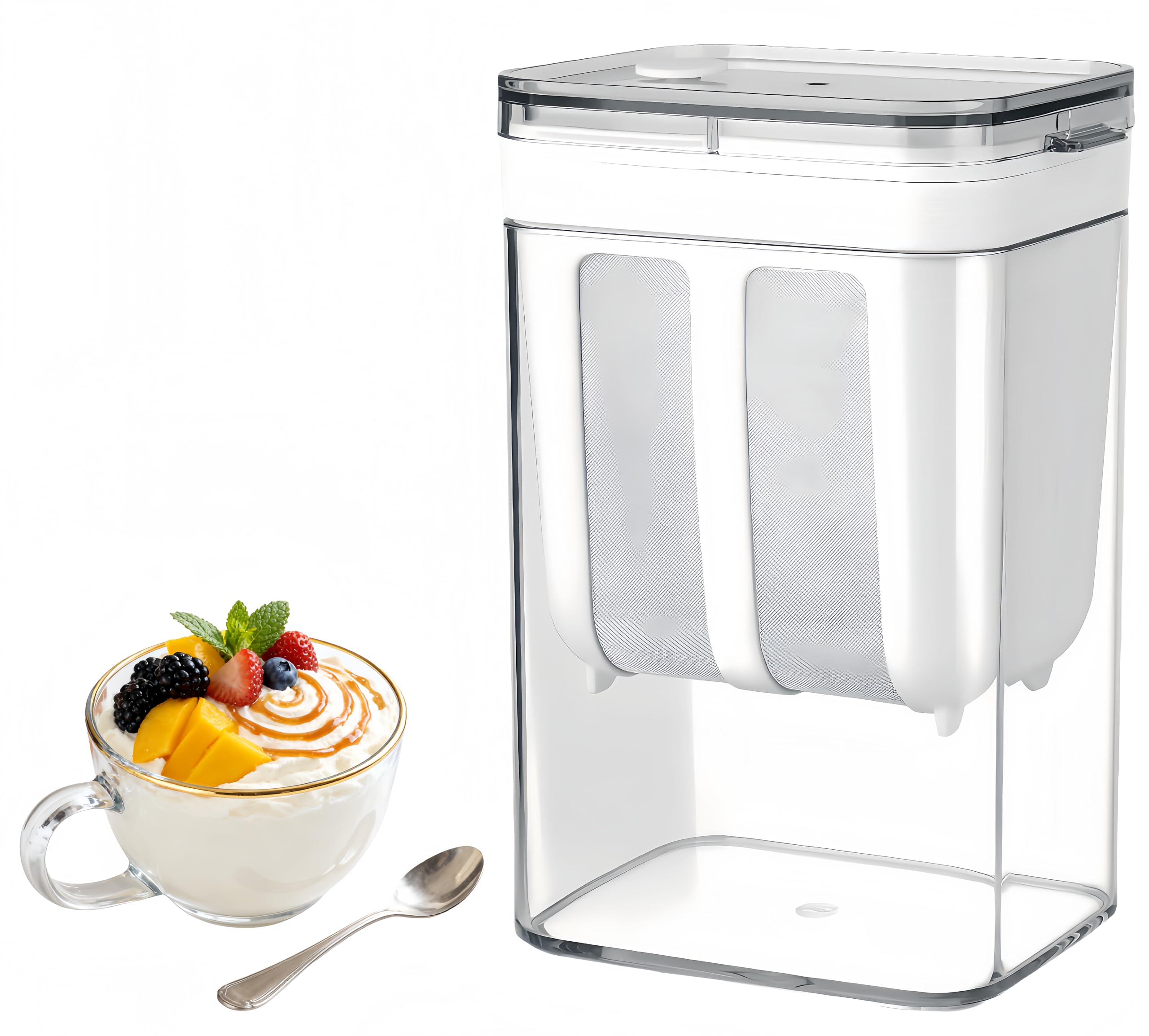 FindXeink Colador de Yogur muestra capacidad de 1100 ml para yogur griego cremoso