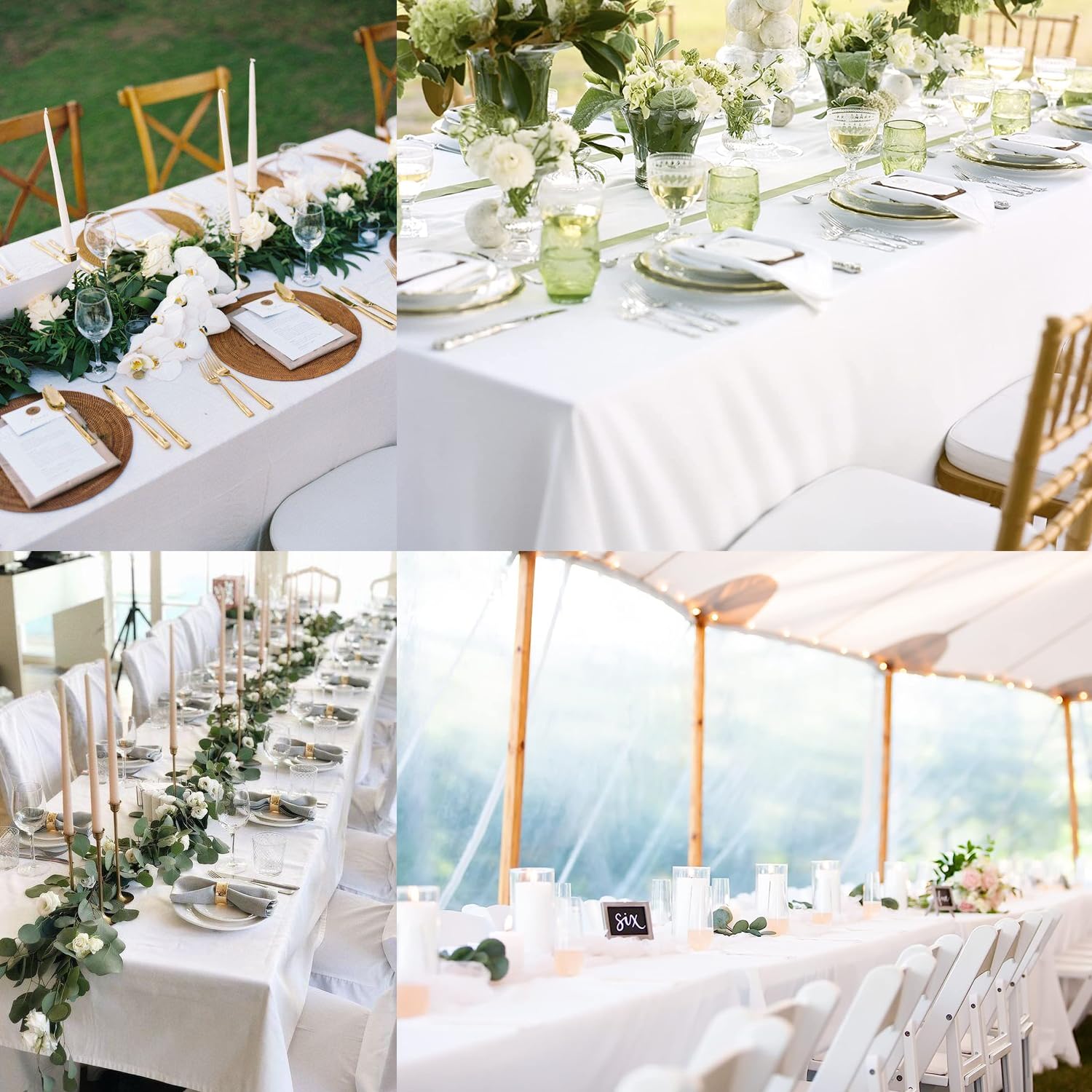 Mantel FINDYOU blanco para eventos, ideal para bodas y celebraciones.