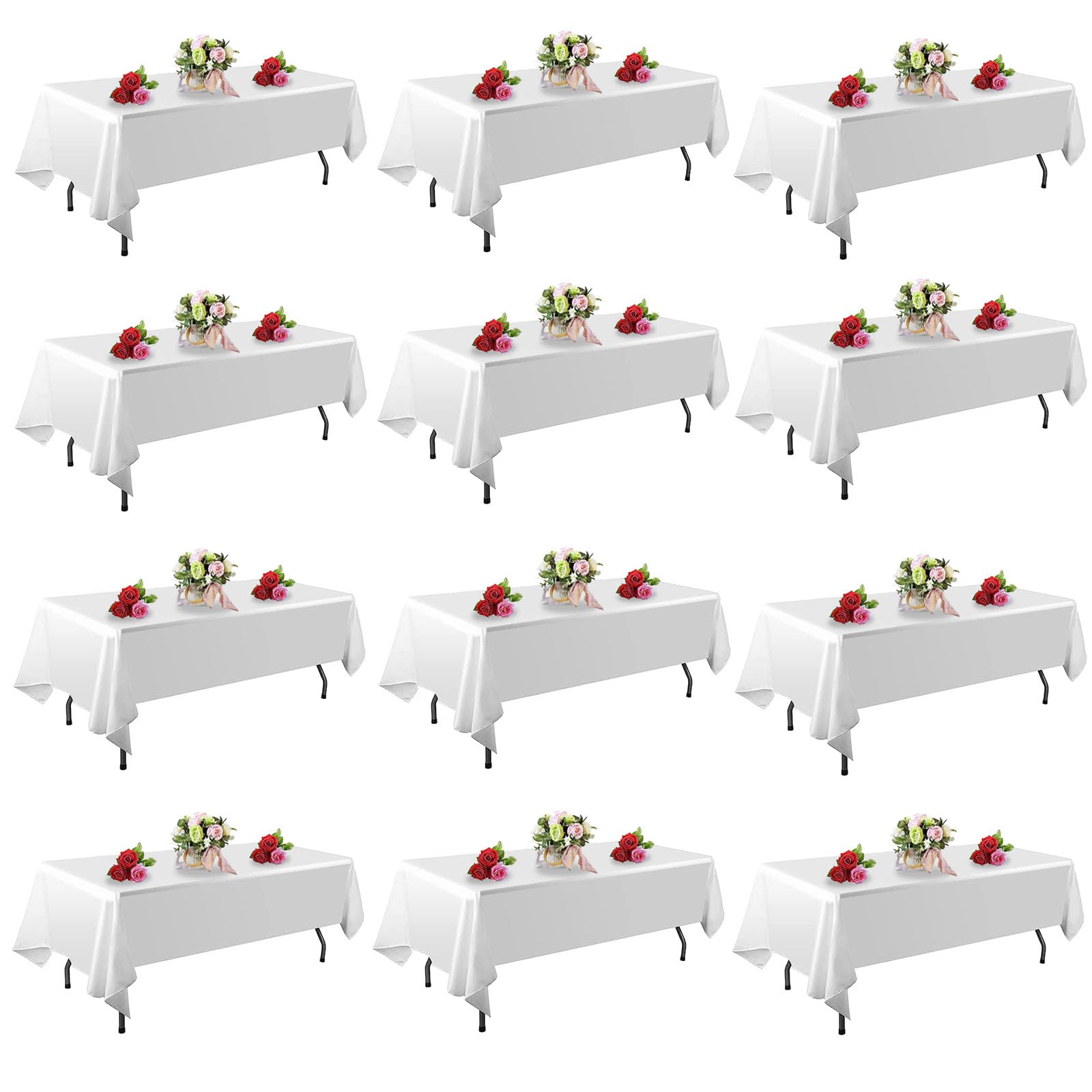 Mantel blanco FINDYOU rectangular para mesas de 60 x 102 pulgadas, protección suave.