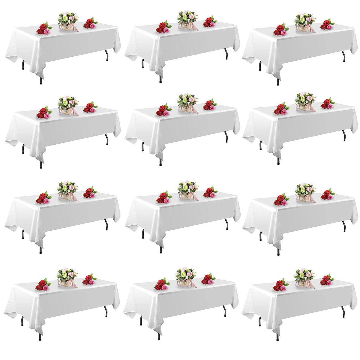 Mantel blanco FINDYOU rectangular para mesas de 60 x 102 pulgadas, protección suave.