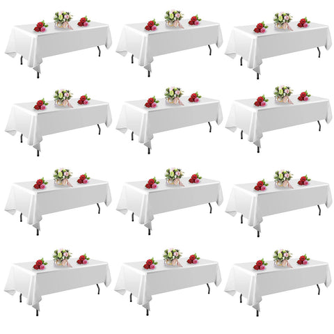 Mantel blanco FINDYOU rectangular para mesas de 60 x 102 pulgadas, protección suave.