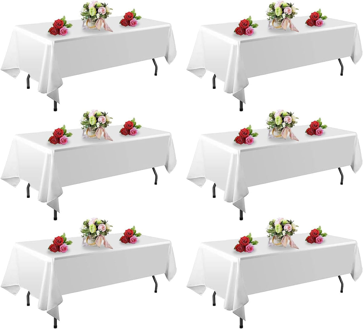 FINDYOU mantel blanco rectangular 60x84, vista frontal para fiestas y comedor.