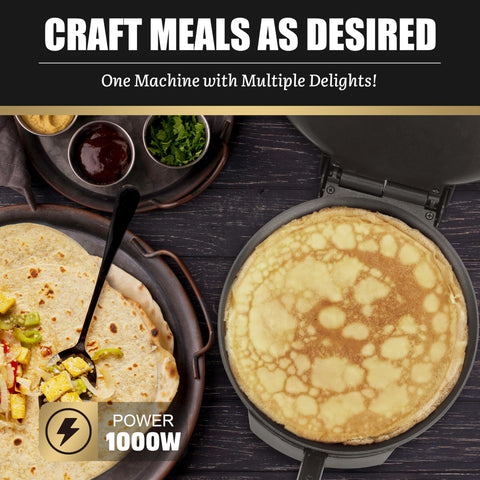 FineMade Compact Roti Maker: recubrimiento antiadherente facilita la limpieza.