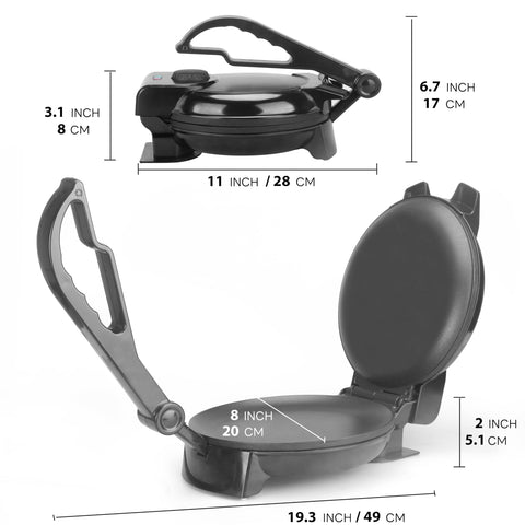 FineMade Compact Roti Maker: multifuncional para crepas, tortillas y panqueques.