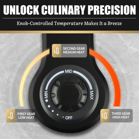 El dial de temperatura de FineMade ajusta el dorado deseado.