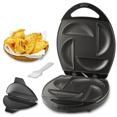 FineMade máquina con molde para rellenar y sellar empanadas de forma uniforme.
