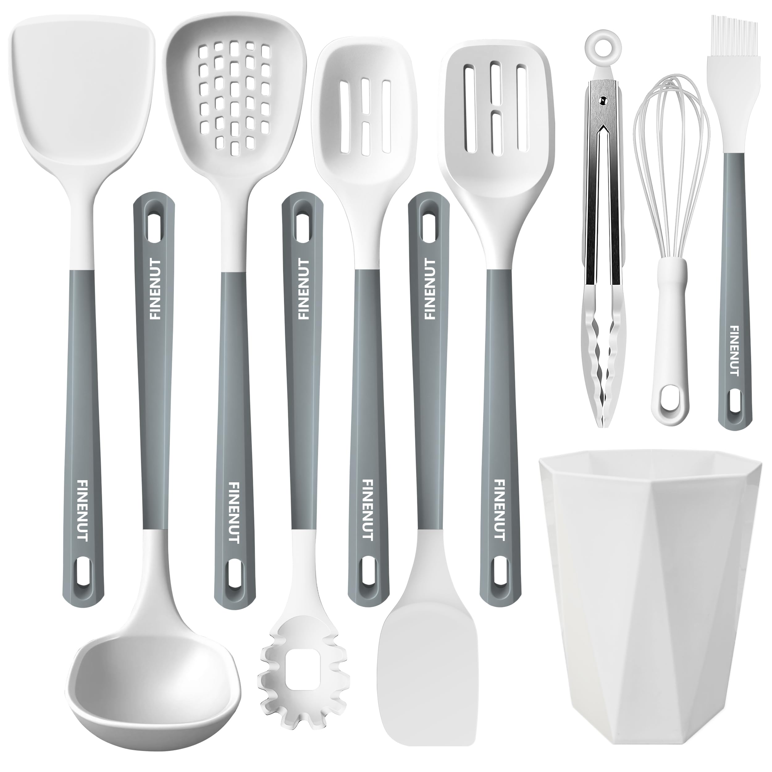 FINENUT conjunto de utensilios de silicona 11 piezas para sartenes antiadherentes