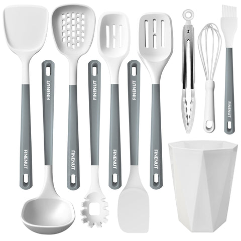FINENUT conjunto de utensilios de silicona 11 piezas para sartenes antiadherentes