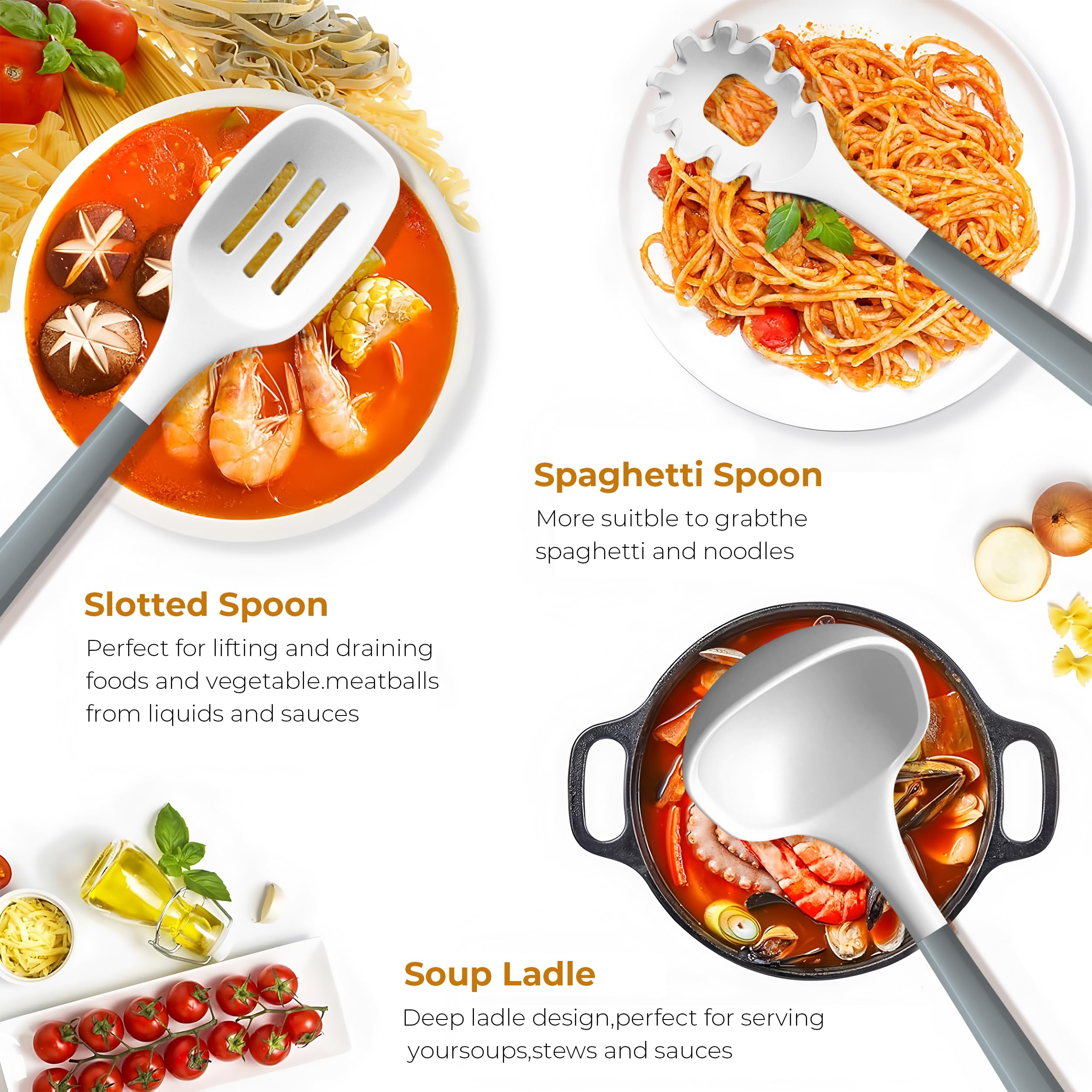 Tenedor para espagueti de silicona FINENUT para servir pasta