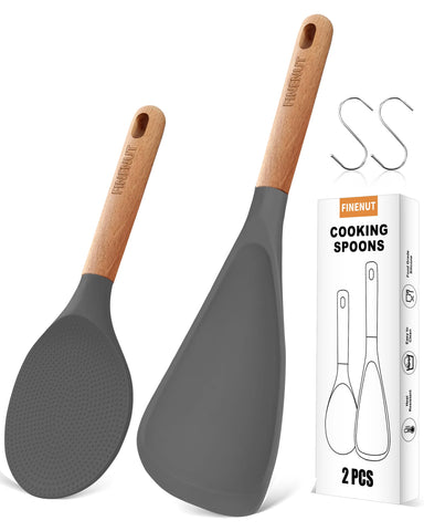 FINENUT espátula-cuchara 2 en 1 para cocinar sin rayar antiadherentes