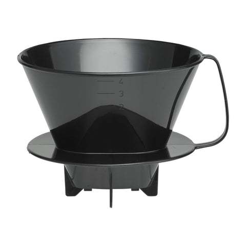 Fino cono filtracion goteo sobre taza para aroma más intenso