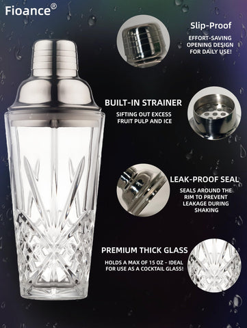 Fioance vaso cóctel espresso, cristal claro para servir bebidas calientes
