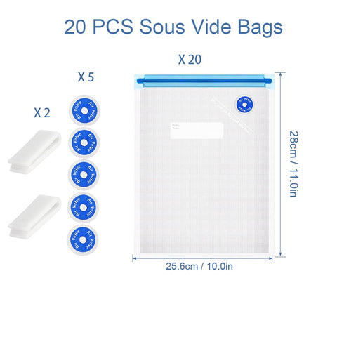 Bolsas FIRAWER para sous vide con cierre doble que garantiza sellado seguro y sin fugas.