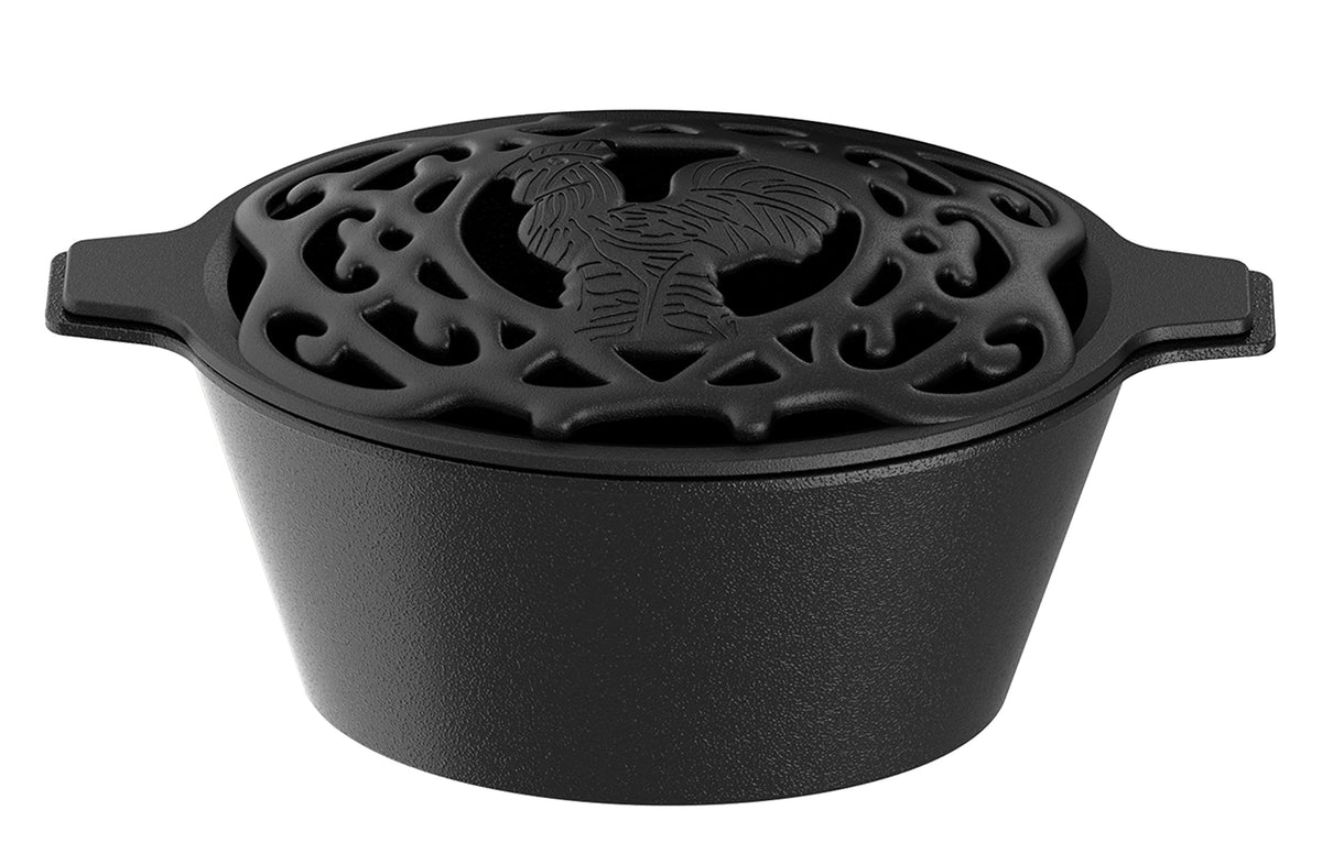Fire Beauty humidificador para estufa con tapa rejilla y diseño gallina.