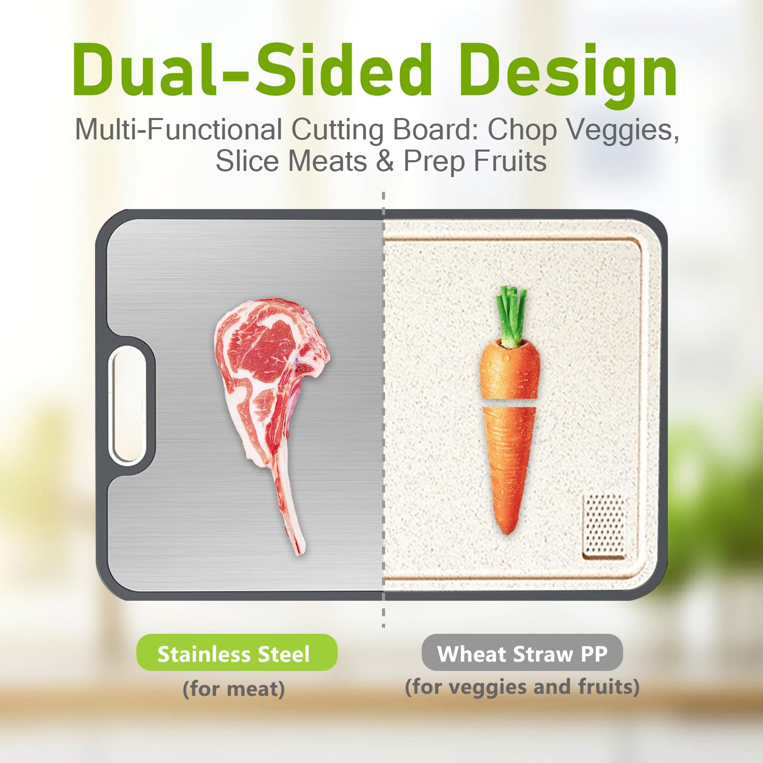 FIRE HIVE doble cara en PP y acero, ideal para carnes y verduras