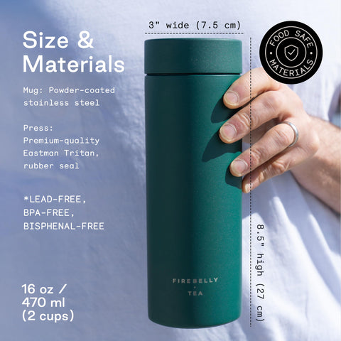 Firebelly Tea Infusor Integrado: prepara té con comodidad sin quitar el filtro.